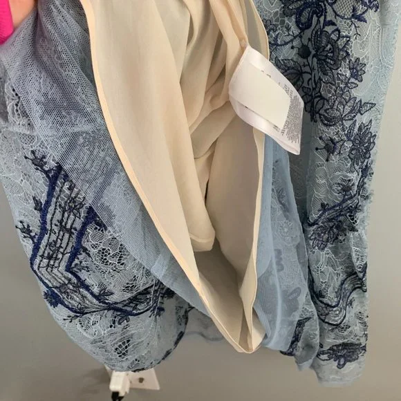 BCBGMaxAzria Blue and White Floral Mini Dress - Picture 10 of 15